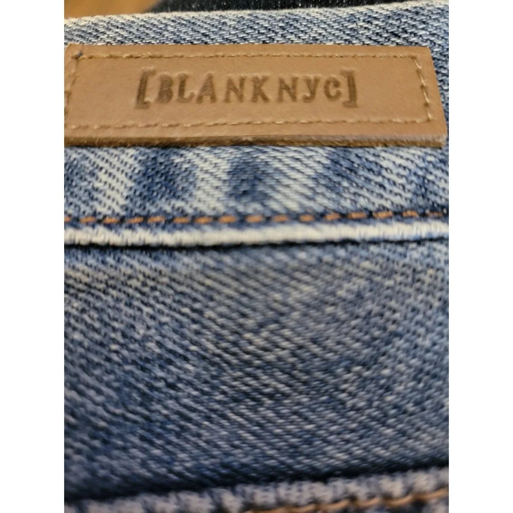 BlankNYC Your Favorite Two Tone Side Stripe Raw Hem Straight Leg Jeans Si 30 501